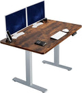 VIVO Electric 48 x 30 in Rustic Standing Desk Memory Height Adjustment 1B Series Holds 220 lbs One-Piece Vintage Brown Top Gray Frame DESK-KIT-1G5N