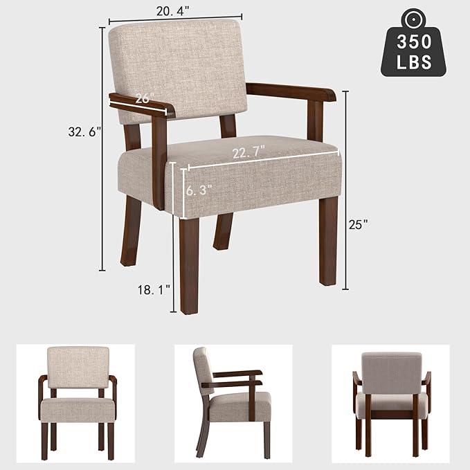 Accent Chair Oversize Living Room Chairs with Soft Seat &amp Armrests for Living &amp Dinning Rooms