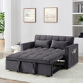KEIKI 54.33 Pull-Out Sofa Couch Bed 2 in 1 Convertible Velvet Sleeper Sofa with Adjustable Back for Apartment Living Room Antique Gray