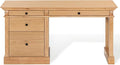 SAFAVIEH Couture Collection - Francesco Natural Wood 4-Drawer Desk with Black Accents Modern Writing Table with Storage (SFV4239B)