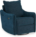 Signature Design by Ashley McBurg Contemporary Swivel Power Recliner with USB Charging Blue