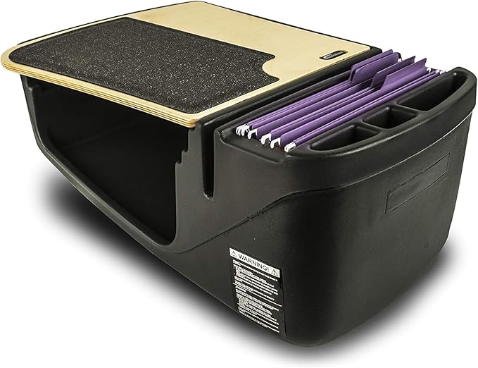 AutoExec AE-GMEF-11M Efficiency GripMaster Car Desk for Your Vehicle Workstation and Mobile Office Natural Birch