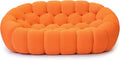 Bubble Couch Curved Loveseat Sofa Memory Foam Mesh Fabric Round Lazy Floor Couch Bubble Sofa with 3D Honeycomb Shape Curved Sofas for Living Room No-Assembly (Orange 78.74)