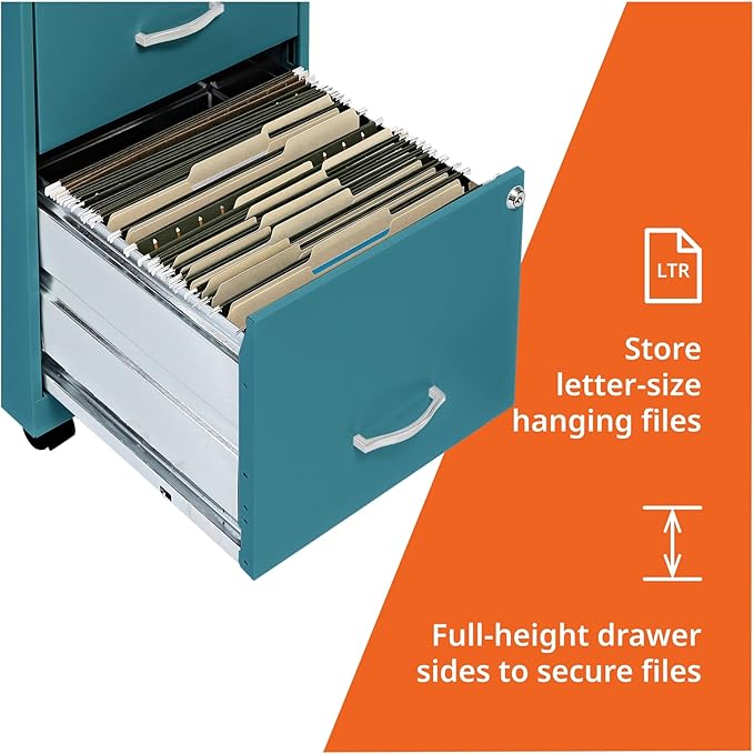 Lorell LYS SOHO File/File Mobile Cabinet Teal