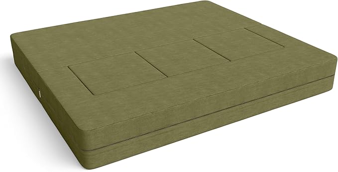 Jaxx Zipline Convertible Sleeper Sofa &amp Three Ottomans/California King-Size Bed Moss