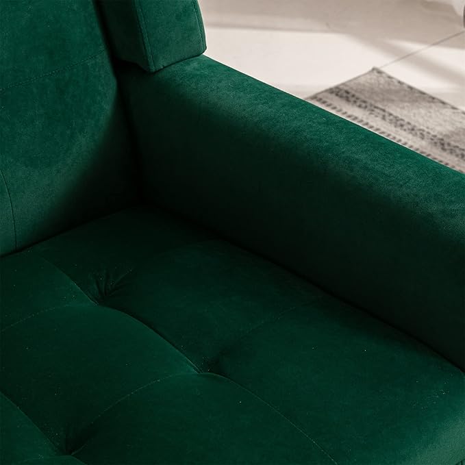 Modern Soft Velvet Material Ergonomics Accent Chair Living Room Chair Bedroom Chair Home Chair with Black Legs for Indoor Home