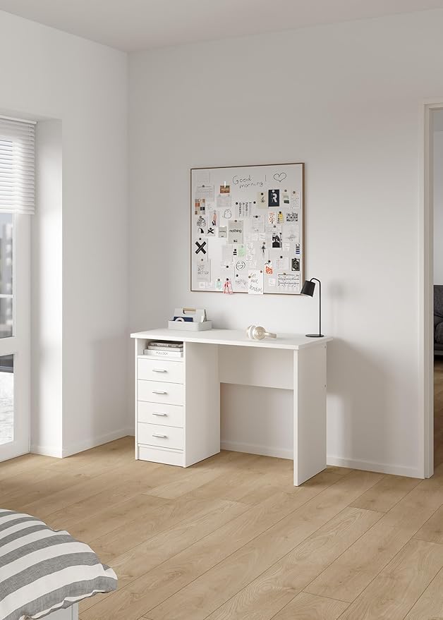 Tvilum Warner Desk with 4 Drawers White