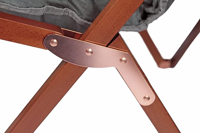 Zenithen Portable Foldable Indoor Wood Butterfly Folding Accent Chair Perfect for Dorm Rooms Bedrooms and Living Rooms Use for Lounging Reading Studying and Gaming Gray