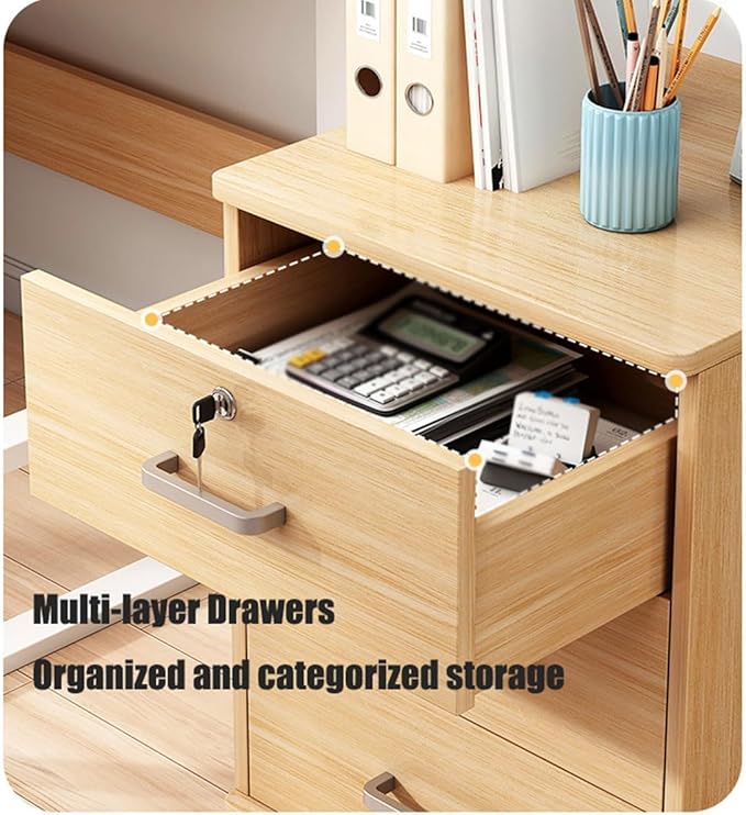 3 Drawer Rolling File Cabinet with Lock Wood Filing Cabinets for Home Office Fits Letter/Legal/A4 Size Files Vertical 23.2 H Wooden Under Desk Filing Cabinet Rustic Brown(White)