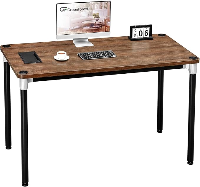 GreenForest Computer Desk 47 Home Office Writing Small Desk Modern Simple PC Table Sturdy Workstation Walnut