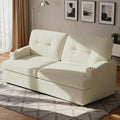 65.5 Chenille Modern Sofa with Cup Holder Tufted Upholstered Couch with Thickened Cushions Comfy 3 Seater Sofa with Deeper Seat for Living Room ApartmentBeige