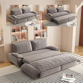 73.2 Queen Size Pull Out Sofa Bed 3-in-1 Velvet Convertible Sleeper Loveseat for Living Room Apartment Bedroom &amp Small Spaces (Grey)