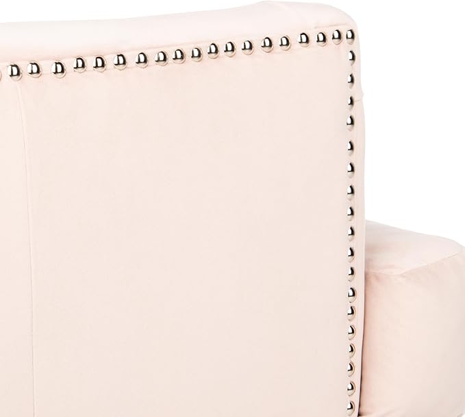 Safavieh Home Colin Blush Pink Velvet and White Washed Tufted Club Chair