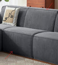 LINSY HOME Modular Sectional Couch Single Seat Boneless Sofa Comfy Corduroy Sectional Cloud Sofa Seat for Living Room No Assembly Required Grey