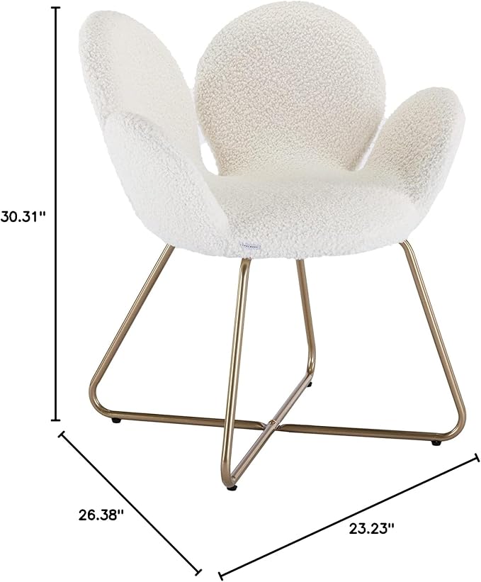 Modern Velvet Accent Chair Comfy Cute Upholstered Vanity Desk Chair w/Metal Legs Soft CushionArmchair for Living Room 2PC/Set