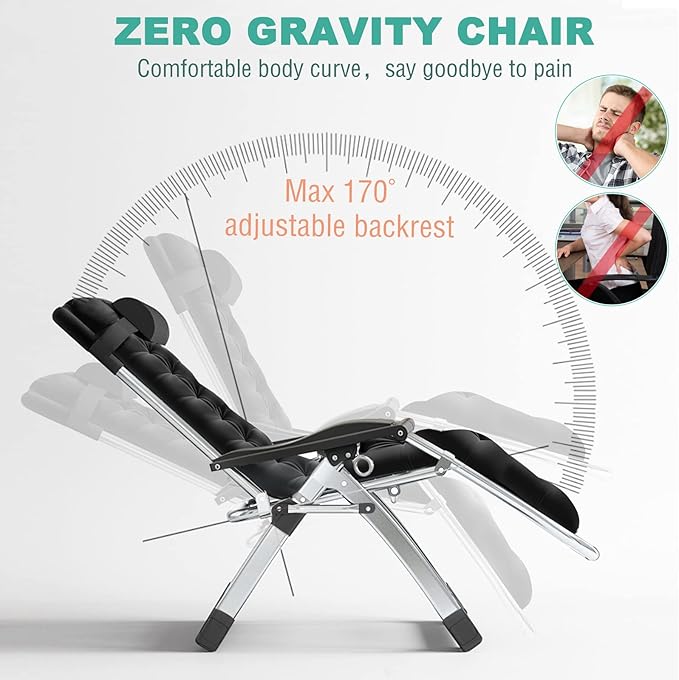 MOPHOTO Comfy Folding Chair for Living Room Foldable Recliner Chair Lounge Chairs with Mattress for Indoor Outdoor Leisure Chair Adjustable Reclining Chairs for Adults