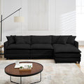 Modular Convertible Sectional Couch L-Shaped 4 Seat Sofa with Reversible Chaise Deep Seat Cloud Couch 3-in-1 Sleeper Sofa Bed Chenille Fabric for Modern Living Room Apartment Studio Office