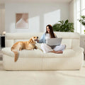 Boneless Loveseat Sofa 82 Corduroy Oversized Cloud Couch 2 Seater with Deep Seat Modern Love Seat Couch with Memory Foam Beige Boneless Couches for Living Room Apartment