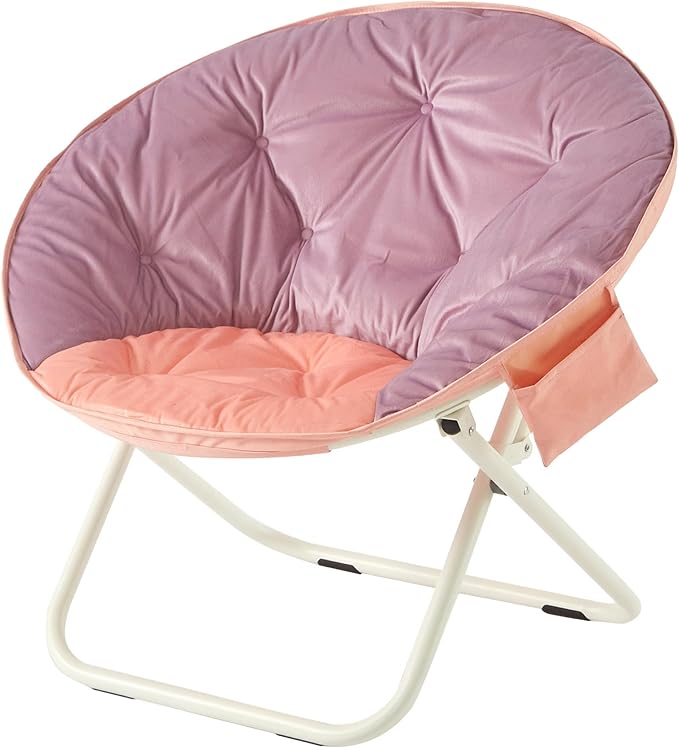 Urban Lifestyle Colorblock Micromink Saucer™ Chair with White Legs Purple/Pink