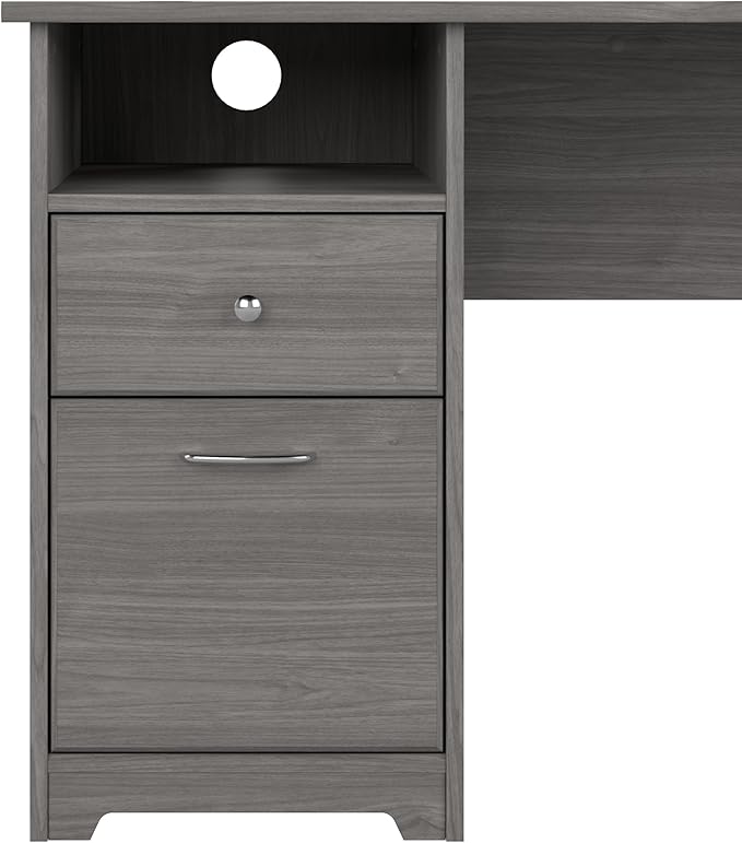 Bush Home Cabot 60W Computer Desk with Drawers in Modern Gray Workstation and File Storage Desktop with Organization Solutions for Home Office