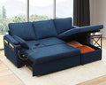 DURASPACE Sofa Bed Sleeper Pull Out 2 in 1 Sectional Sleeper Sofa Couches with StorageUSB Cup HolderPullout Sectional Couches for Apartment Living Room (Blue)