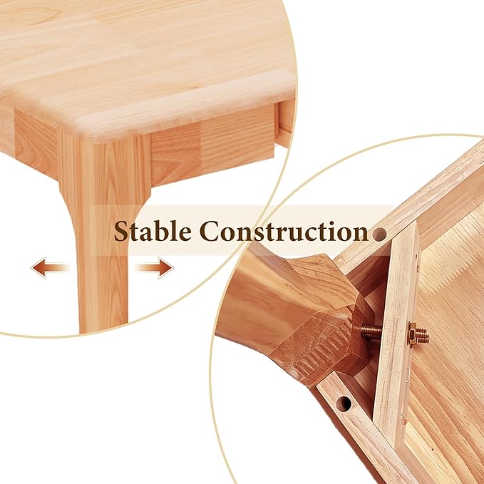 47 Solid Wood Desk with Drawers Small Home Office Writing Wooden Desk Gaming &amp Computer Desk for Bedroom Work Study Table for Small Space(Beech47Inch)