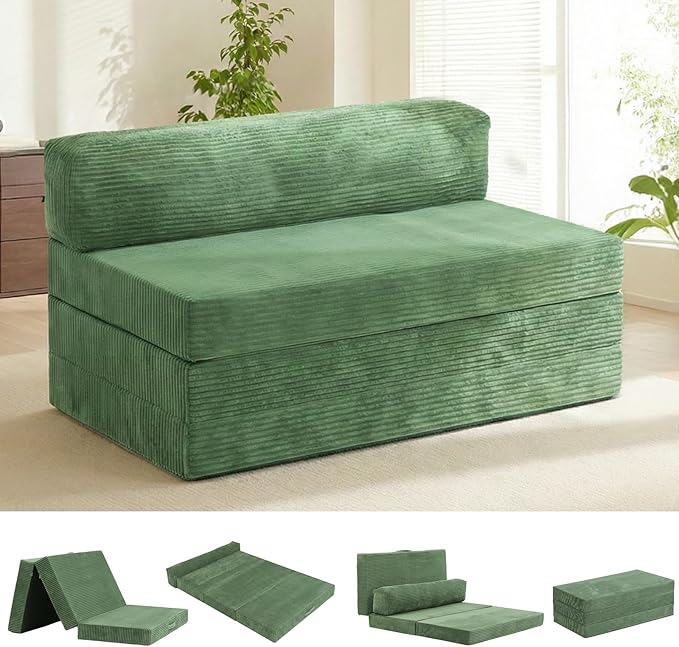 5-in-1 Convertible Sofa Bed Full Size Boneless Loveseat Sleeper with Removable Cushions &amp Washable Cover Futon Sofa Bed with Handle Pull Out Couch for Small Spaces Grey