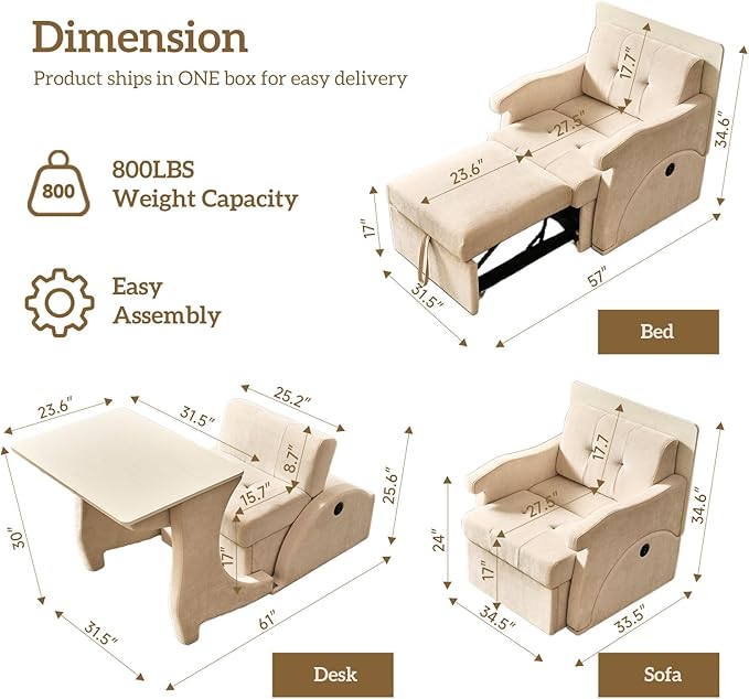 SofaSingle Sofa &ampOffice Desk Designed for Living Rooms Studies and loungesIt can be Seamlessly Converted into an a Sofa Bed with a Single ClickOffer Gentle and Comfortable Support