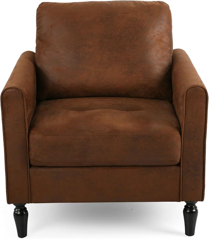 Christopher Knight Home Bunny Contemporary Club Chair with Plush Microfiber Cushions Brown and Black Emerald Gold
