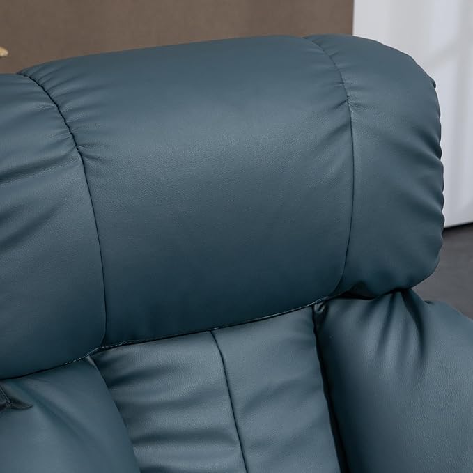 Massage Recliner Chair with Footstool 360° Swivel Recliner with Vibration Massage Gray Upholstery Ideal for Living Room.