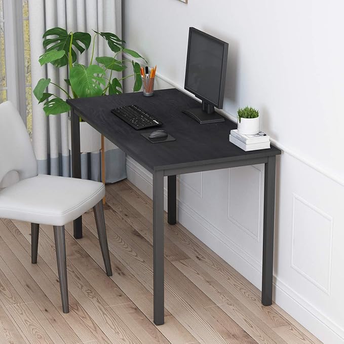 sogesfurniture 47 inches Large Size Office Desk Computer Desk Gaming Desk Computer Table Sturdy Writing Workstation for Home OfficeBlack BHUS-GCP2AC3-120BK