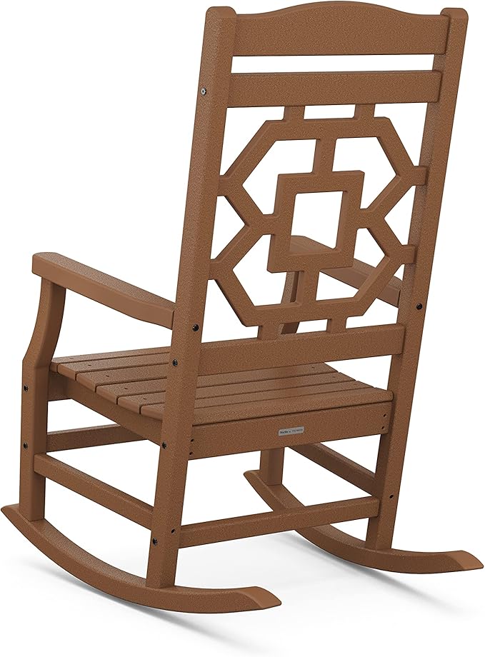 Martha Stewart by POLYWOOD® Chinoiserie Rocking Chair in Teak