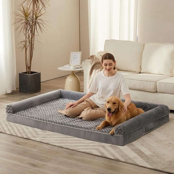 BFPETHOME Dog Beds for Large Dogs Orthopedic Dog Bed for Medium Large DogsBig Waterproof Couch Pet Bed with Removable Washable Cover