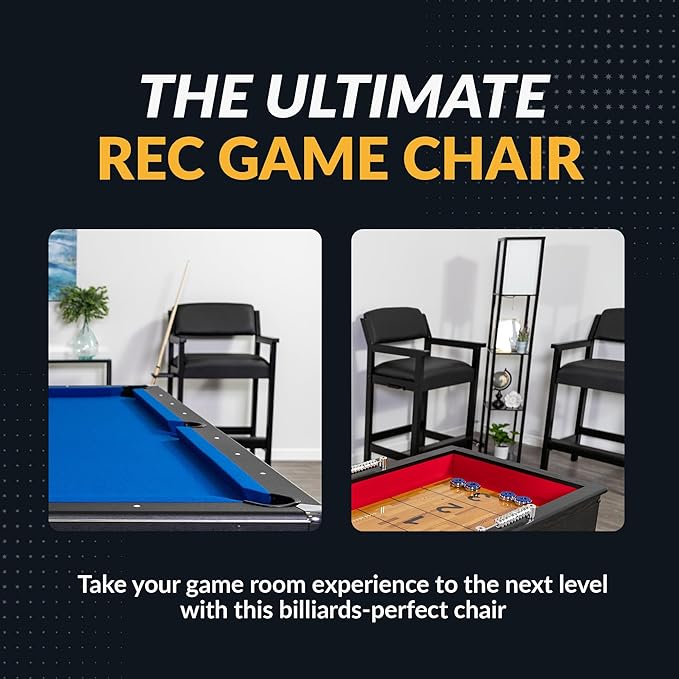 Hathaway Cambridge Spectator Chair – Billiard Stool with Cushioned Seat Footrest and Storage – 25 L x 22.5 W x 44.25 H with 30.5 Seat Height - Pool Table Accessories and Decor