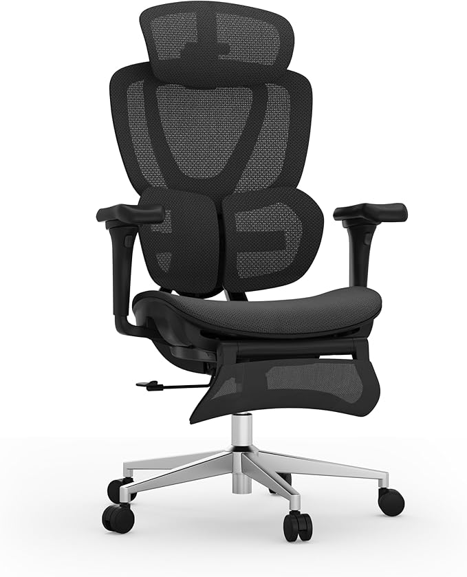 FLEXISPOT Sentinel Ergonomic Office Chair with Dual-Wing Adaptive Lumbar 3D Armrests 3-Position Recline up to 120° Height-Adjustable Backrest Premium Mesh Computer Desk Chair for Home &amp Office