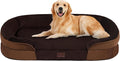 Dwanton Orthopedic Dog Bed for Large Dogs with Gel Memory Foam Waterproof Dog Sofa Washable Pet Bed with Four Sided Bolster Cushion Removable Cover &amp Non-Slip Bottom 42 Brown
