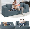 Futon Sofa Bed with Pillow 3-in-1 Sleeper Sofa Bed with Removable Cover Convertible Floor Sofa Bed No Assembly Boneless Couch for Living Room Bedroom