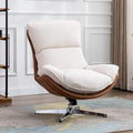 HEAH-YO Swivel Accent Chair Modern Living Room Chair with Backrest Upholstered Linen Fabric Armless Lounge Reading Chair for Bedroom Beige
