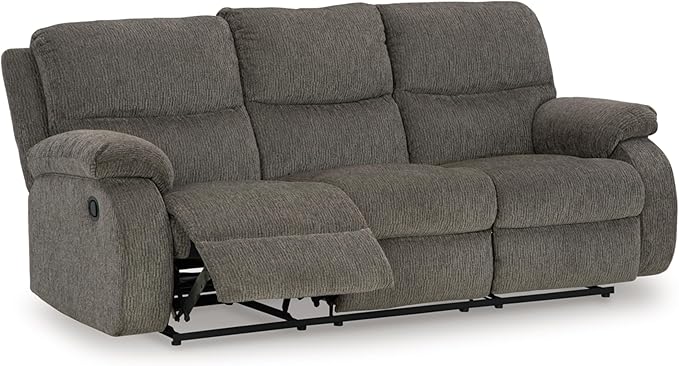 Signature Design by Ashley Scranto Contemporary Manual Reclining Sofa Gray