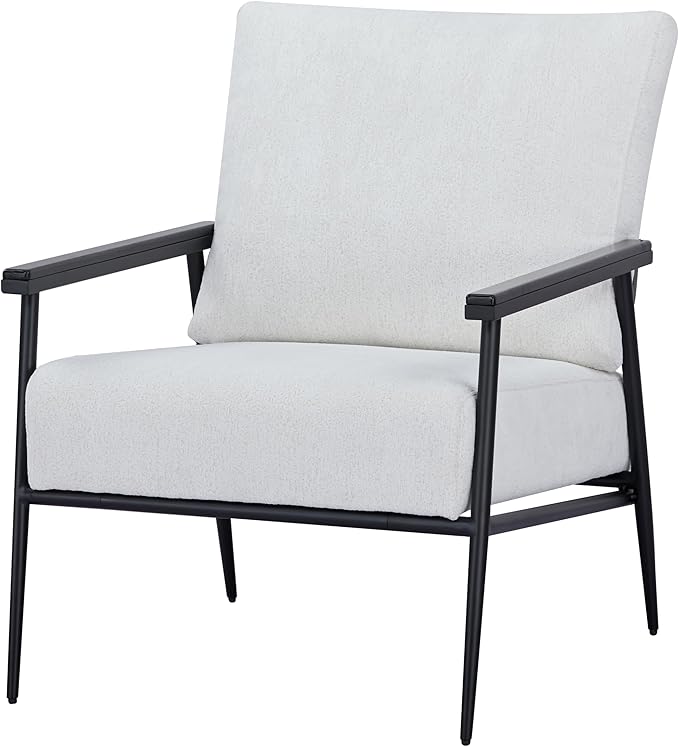 Artdeco Home Parker Modern arm Accent Chair Comfortable Chairs for Living Room Bedroom and Fireside Chair (Ivory)
