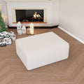 Modular Cloud Couch Sectional Deep Seat No-Bone Corduroy Sofa with Ottoman Oversized Comfy Modular Sofa for Living Room Bedroom Apartment No Assembly Flexible Layout (White Ottoman)
