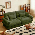 SoarFlash Modern Living Room Velvet Recliner Sofa Small Sofa Loveseat Sofa for Apartment Green