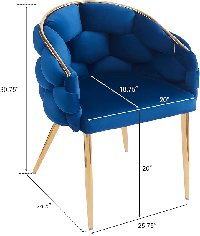 Luxury Handmade Accent Chair with Gold Legs Modern Velvet Armchair for Living Room and Bedroom