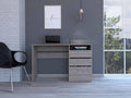 3-Drawer 1-Shelf Computer Desk with Spacious Drawers Home Study Desk for Home Office Living Room Light Grey