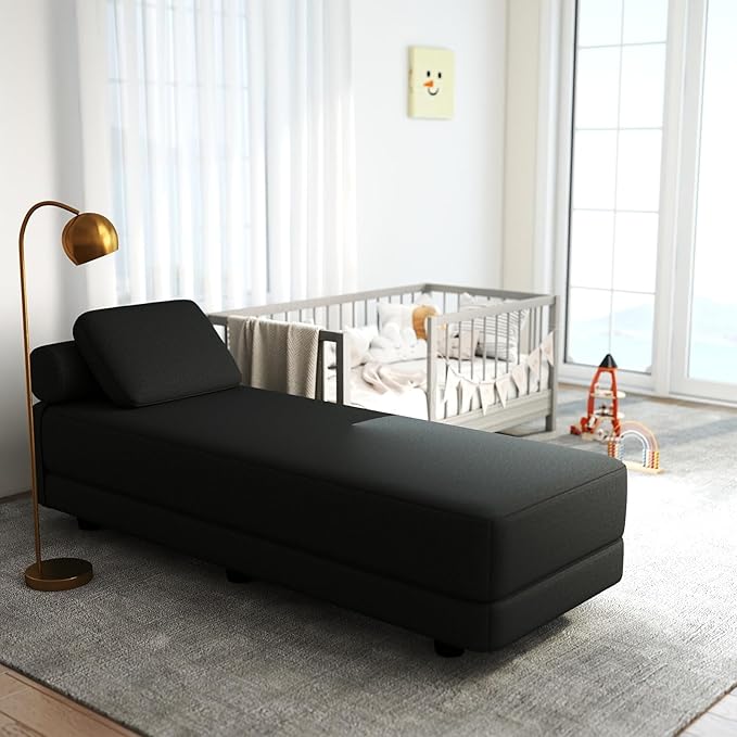 Upholstered Daybed30'' Wide Convertible 60 Day Bed Twin to QueenExtendable Sofa Bed for Small SpaceGuest Room Living Room or Office (Charcoal)