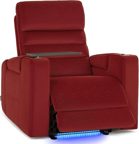 MCombo Zero Gravity Power Recliner Chair with Adjustable Headrest for Living Room Home Theater Seating Recliner with 360° Swivel Tray Table USB &amp Type-C Ports LED Lighting Armrest Storage