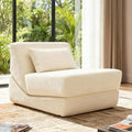 Folding Sofa Bed Chair 3 in 1 Convertible Sleeper Chair Bed w/Pillow Handle Floor Sofa Lounge w/Back Support &amp Removable Washable Cover for Living Room Bedroom Apartment (White) | Washable Cov