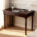 Walnut Writing Desks with Drawers 47 Solid Wood French Country Style Computer Desk for Home Office Living Room Study or Workspace