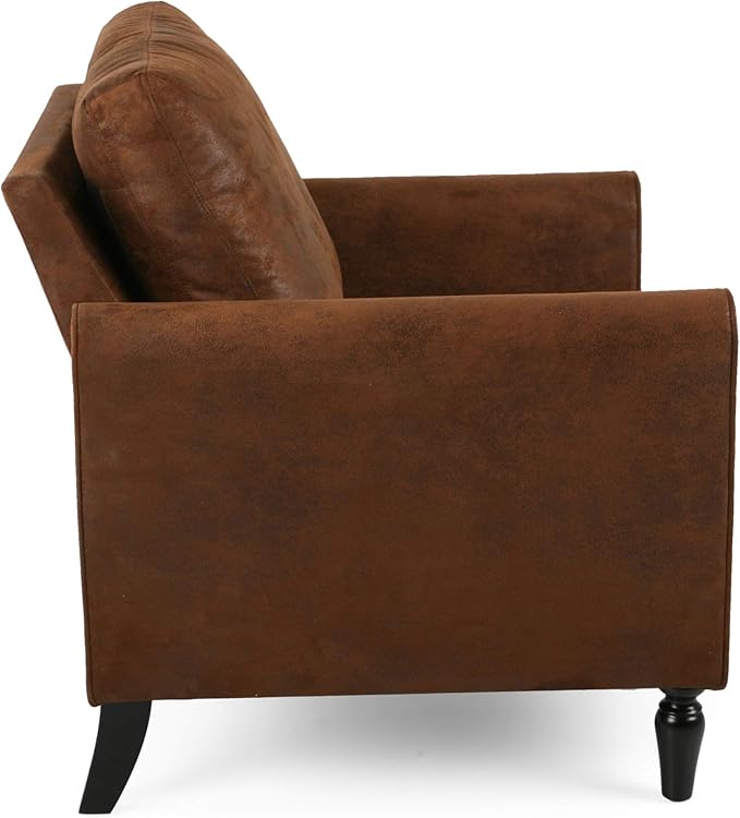 Christopher Knight Home Bunny Contemporary Club Chair with Plush Microfiber Cushions Brown and Black Emerald Gold