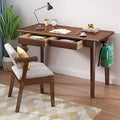 Solid Wood Writing Desk with DrawersMid-Century Modern Computer Desk Work Study TableSimple Home Office Desk Workstation with Hook for Small Spaces(80x50x75cm(31x20x30inch) Walnut) 1762093